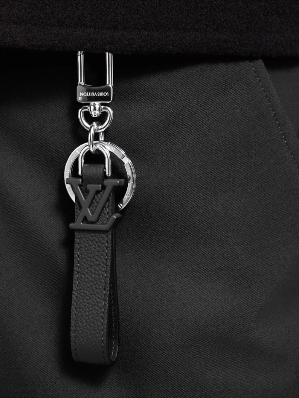 Louis Vuitton Black Leather Key Holder with Silver Hardware BRAND NEW WITH TAGS